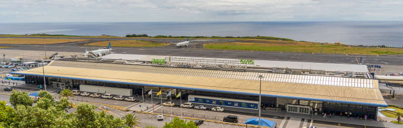 Ponta Delgada Airport airside view from landside